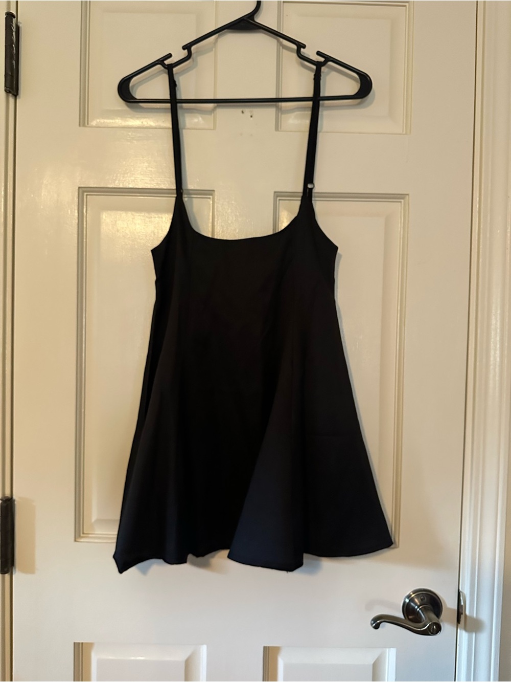 Classic Black Swing Slip Dress with Adjustable Straps